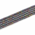 Macro detail van 4x6mm iriserende matte geode agaat kralen voor het maken van sieraden - 4*6mm Abacus kralen (45 stuks, 200mm lengte) / Veelkleurig