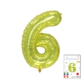 18 inch lime green number 6 foil balloon for birthday party decorations with card packaging - 40-inch Jelly Yellow 6-piece Set With Paper Card