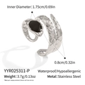 Detailed view of silver snake ring with textured scales and size specifications - Silver Snake Style (YYR025311-P)