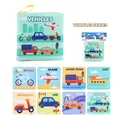 Educational vehicle theme baby fabric book with bicycle, plane, and car patterns - Vehicles Series