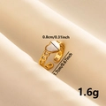 Detail view of gold heart ring dimensions 1.7cm diameter and 0.8cm height with size labels - Gold White Heart (J633-G-W)