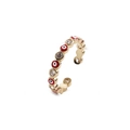 Fashionable evil eye open ring with colorful enamel and sparkling zircon wave band - Adjustable Open / Red