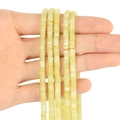 Filo di perline distanziatrici gialle 4x2mm con finitura cerosa per gioielli fai da te - 150 Pezzi / Giada Limone