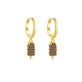 Eleganti orecchini a ghiacciolo in argento S925 dorato con zirconi cubici viola - Argento 925 / Stile Gelato Oro (MME657-2)