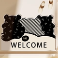 Tappeto da bagno assorbente con tre orsi stilizzati e scritte Welcome e Hi - Orso alla Moda / 40*60cm (2,5 mm Standard)