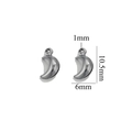 Silver crescent moon charm for jewelry making with 10.5mm height and 6mm width dimensions - Steel Moon
