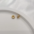 Macro shot of S925 silver spacer beads with double-row cubic zirconia on a white tray - Small / Gold (5.5*2.6mm)