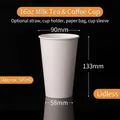 Λευκό χάρτινο ποτήρι καφέ μίας χρήσης 16oz 500ml χωρητικότητα 90mm διάμετρος χωρίς καπάκι - 16oz (Λευκό Φλιτζάνι Μονής Στρώσης)