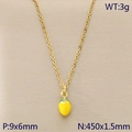 Collana con ciondolo a forma di peperone giallo in smalto e catena in acciaio inossidabile - Limone Giallo (KN292094-Z)