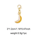 Golden enamel banana charm with lobster clasp for jewelry and bags 3x1.2cm size - Banana (No. 1)