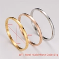 Set de 3 brazaletes de acero inoxidable de 4mm en color oro, oro rosa y plata - Acero+Oro+Oro Rosa