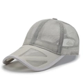 Graue atmungsaktive Mesh-Baseballkappe für Herren und Damen beim Outdoor-Sport - Verstellbar / Hellgrau