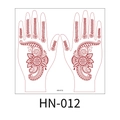 Brown red henna temporary tattoo sticker, classic Indian floral design for hands SKU HN-012 - 220X210MM / HN-012