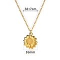 Detailed view of sunburst sunflower pendant showing 16mm diameter and 38+7cm chain size - 3D Sunflower