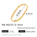 Polierter quadratischer Armreif aus 18K vergoldetem Edelstahl, 4mm Breite, wasserdicht - 4mm Breite / Gold (NB-B6233-G-4mm)