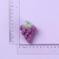 Handmade knitted purple grape pendant keychain with green leaves, sized 4cm by 3cm - Dark Purple Grape Doll
