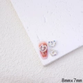 Silver alloy heart nail charms with iridescent rhinestones in 8mm x 7mm size - QFX51-Silver Base AB Rhinestone Solid Heart (8x7mm)
