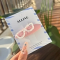 Pink plaid bow eyewear hair clip on a branded card with sweet preppy style design - Strawberry Pink Glasses BB Hair Clip