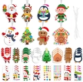 Kit adesivi natalizi fai-da-te con Babbo Natale renna e pupazzo di neve da appendere - Set di adesivi per carte di Natale BS 8 disegni