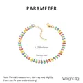 Detail view of colorful fishtail anklet showing 230mm length and 6mm width dimensions - Colorful Leaf Style (KJ3890-Z)