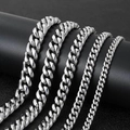 Gepolijste roestvrijstalen Cubaanse schakelarmbanden in vijf diverse breedtes - Breedte 8mm / 18 Inch (45.72cm) / Staalkleur