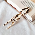 Tortoiseshell acetate U-shaped hair pin for minimalist buns on a decorative book - Coffee White Floral