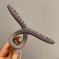 Elegant matte purple grey hair claw clip in a twisted design for high ponytail styling - 9# Khaki Cross Clip