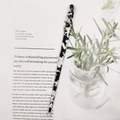 Minimalist acetate hair pin with black and white marble pattern and spiral twist design - Black and White Ink Marble (25#)