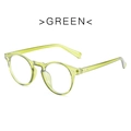 Retro round anti-blue light glasses in translucent green frame for men and women - Green