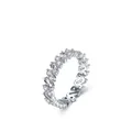 Luxuriöser S925 Sterling Silber Ring mit runden und rechteckigen Zirkonia-Steinen - US-Größe 5 / Silber