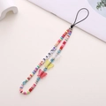 Handmade beaded phone strap with colorful clay beads and Love letter charms - K788 Colorful Style