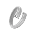 Detail showing the polished 925 silver finish with vertical texture and Italy hallmark - 16mm Silver