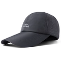 Dark grey quick-dry sports baseball cap with long brim and laser-cut ventilation holes - Adjustable / Dark Gray