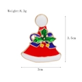 Detail view of Christmas bell and hat brooch with dimensions of 3.5cm by 3.0cm - XZ5013 Hat & Bell