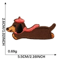 Dachshund embroidery patch with red beret and scarf for clothing decoration - Dachshund with Red Hat and Scarf