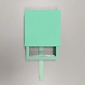 Mint green PE film floating jewelry display box with ribbon handle for rings and necklaces - Floating Box + Plastic Drawer Box / 70*70*20mm / Teal Blue