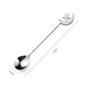 Silver 304 stainless steel coffee spoon with moon star handle, size 16cm by 2.6cm - Star Moon Spoon / Elegant Silver