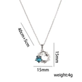 Star-themed titanium steel necklace with blue star pendant and clear crystals - 352 Pentagram Star Steel