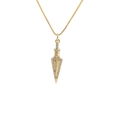 Collana con ciondolo a pugnale dorato stile hip hop con strass lucidi da uomo - Stile freccia con strass / Oro