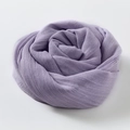 Solid purple cotton linen scarf styled in a soft rose shape on a white background - Light Purple