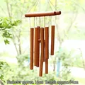Deep brown carbonized bamboo wind chime with 8 tubes for garden and patio decoration - Carbonized Bamboo Ladder 8 Tubes (Dia 18cm/Len 34cm)
