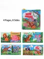 Detail of six animal cloth books with 3D tails for baby sensory learning and cognition - Animal Theme / 4 Pages 8 Sides