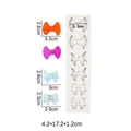 6-cavity white silicone bow mold for fondant and DIY resin crafts with size markings - 1# 6-Cavity Strip Bowknot / Gray
