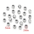Detail of 5mm stainless steel wheel beads with 2mm hole for DIY jewelry making - Round Beads-Steel Color / 5x2mm