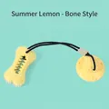 Dog suction cup tug toy with yellow bone molar cleaner and durable rope for pets - Bone Style / Summer Lemon Yellow