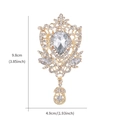 Luxury gold crystal glass brooch with pear-shaped pendant and 9.8cm size detail - XD7407-2-Gold Heavy Court Pendant