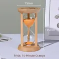 15-minute hourglass timer with natural wood base and vibrant orange sand ornament - Standard / Orange / 15 Minutes
