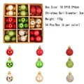 Set di 54 palline di Natale in rosso, verde e oro con finiture opache e glitterate - 54 Pezzi/Scatola / Rosso Verde Oro