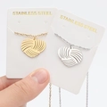 Minimalist heart-shaped stainless steel necklaces in gold and silver with spiral texture - Heart