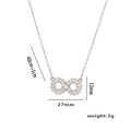 Collana in argento con ciondolo infinito e zirconi con catena regolabile 40+5cm - Colore Acciaio (347)